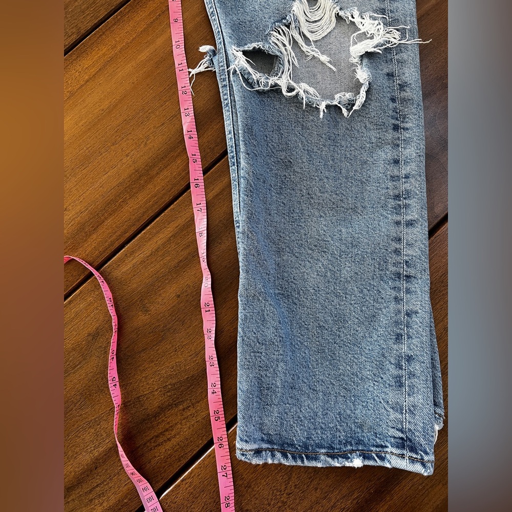 Agolde‎ Light Blue Ripped Women’s Riley  Jeans - Picture 5 of 6
